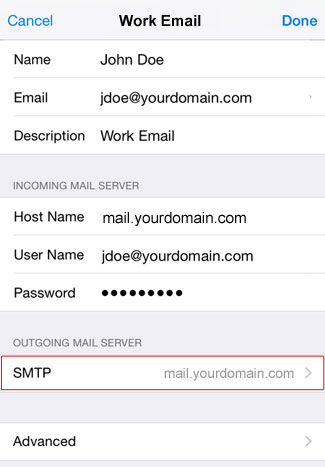Email Ios 11 Tap Smtp
