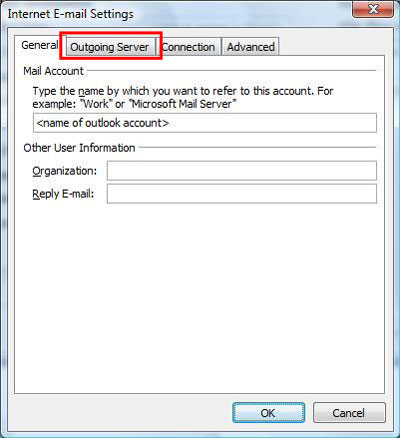 Email Outlook 2007 04 Outgoing Tab