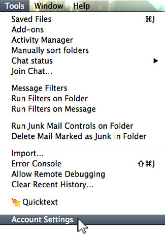 Email Tbird 01 Account Settings
