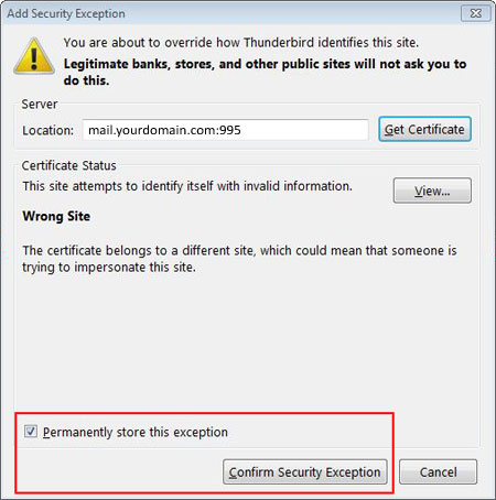 Email Tbird 06 Security Warning