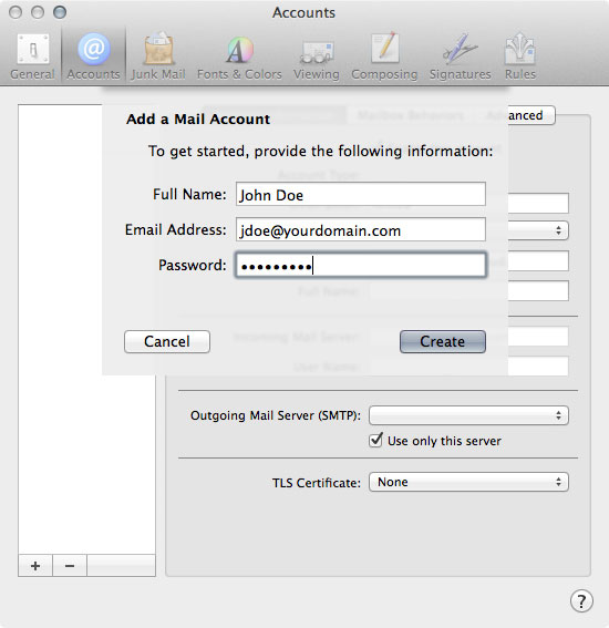 Email Mail 04 Acct Info