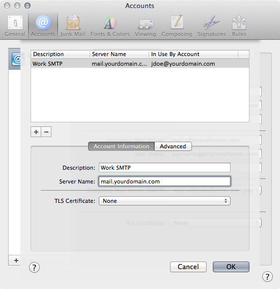 Email Mail 13 Smtp Acct Info