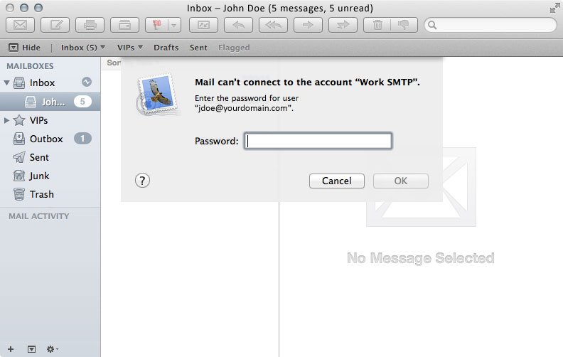 Email Mail 15 Sending Enter Password