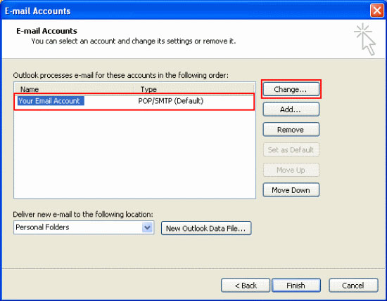 Email Outlook 2003 02 Change